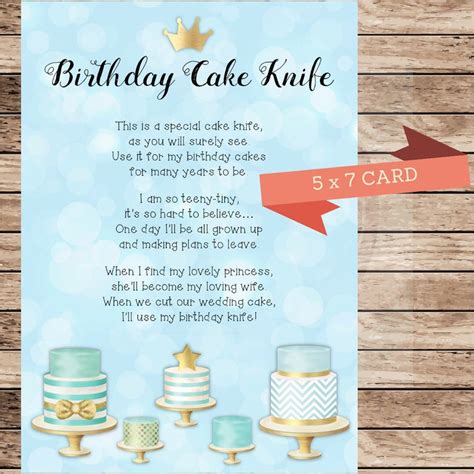 Birthday Cake Knife Poem First Birthday Gift Cake Cutter | Etsy