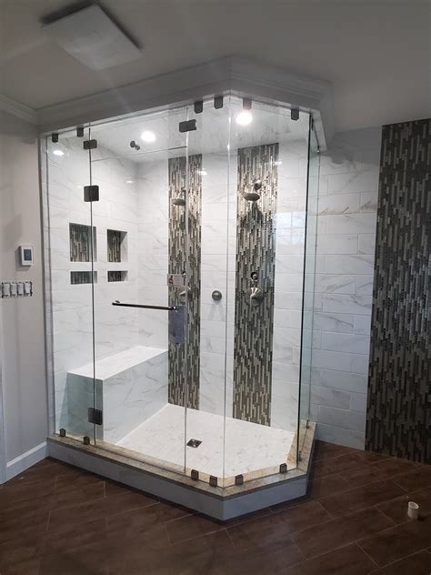1 2 Steam Shower With Operable Transom And Showerguard Glass R Glazing