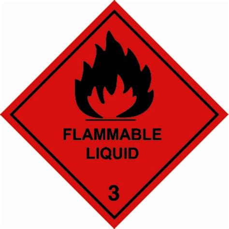 3 FLAMMABLE LIQUID Hazard Labels