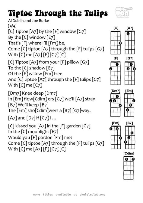 Tiptoe Through The Tulips Al Dubin And Joe Burke Ukulele Club