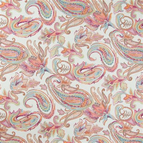 Fuchsia Pink Paisley Jacquard Upholstery Fabric By The Yard