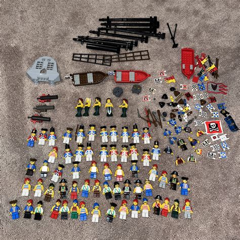 Lego Pirates Soldiers Imperials Minifig Lot W Accessories Cannons