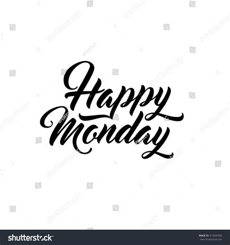 Happy Monday Lettering Greeting Card Modern Stock Vector 415026505
