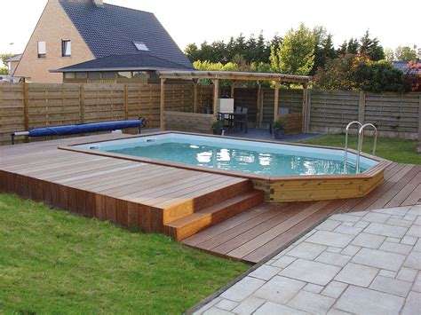 Piscine Semi Enterrée Terrasse Bois Maillerayefr Jardin