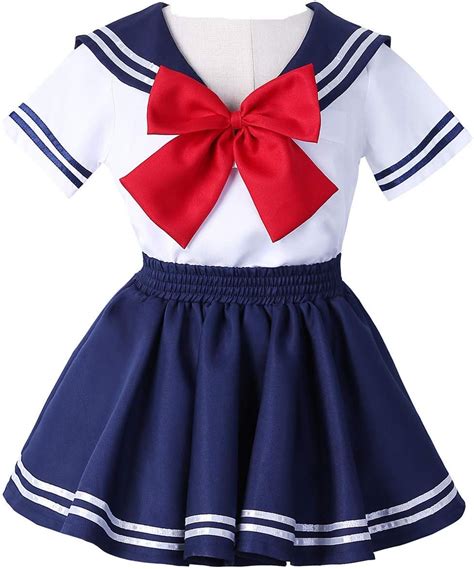 Joyshop Anime Kids Girls Japan School Uniform Sailor Dress Halloween