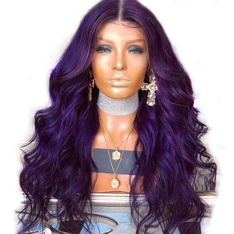 Brazilian Purple 360 Lace Frontal Closure Wigs Preplucked