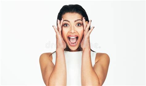 Woman With An Expression Of Surprise Stock Image Image Of Female Model 105652221