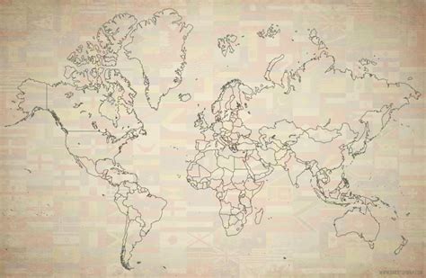 Free Vector World Map Countries Mercator One Stop Map
