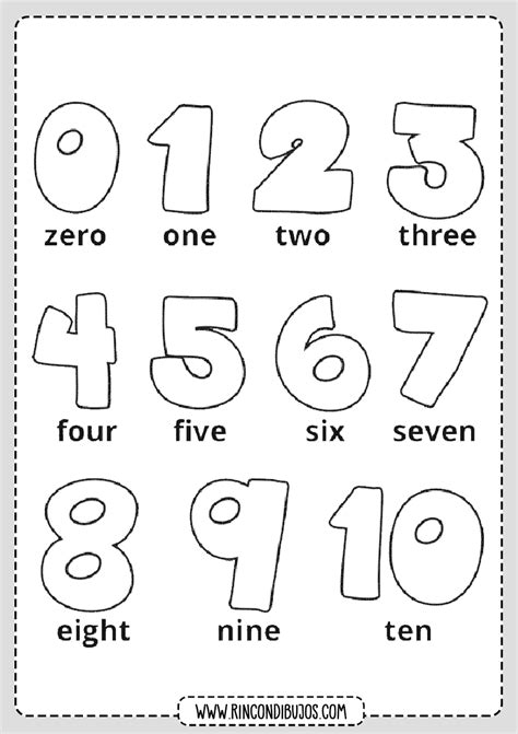 Colorear Numeros En Ingles Rincon Dibujos Numbers Preschool