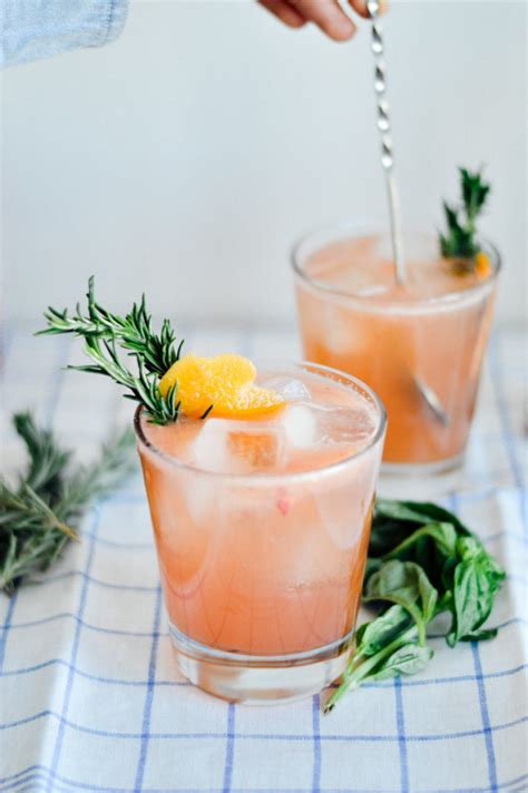 Grapefruit Bourbon Cocktail with Basil Syrup - by gabriella