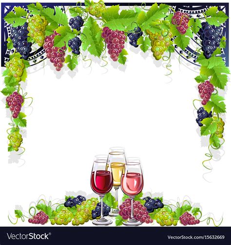 Vintage Frame With Wine And Grapes Royalty Free Vector Image