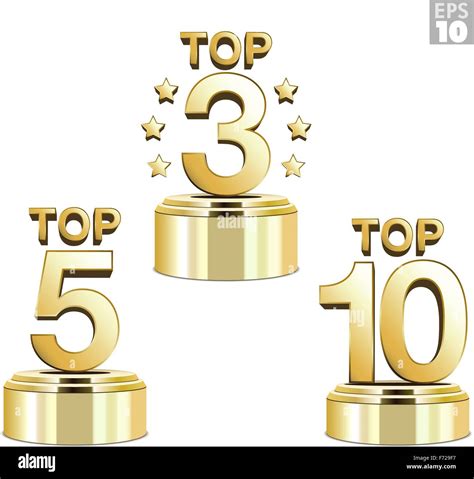 Gold Trophies For The Top Ten Top Five And Top Three Ranking Stock