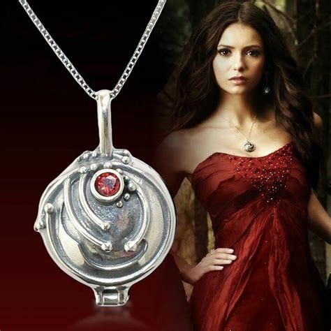 Vampire Diaries Necklaces Cross Red Heart Crystal Pendant Jewelry