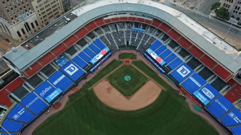 An Aerial View Of A Baseball Field In The Middle Of A Major League