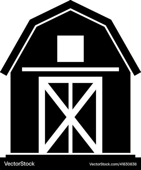 Barn Silhouette Icon Design Template Isolated Vector Image