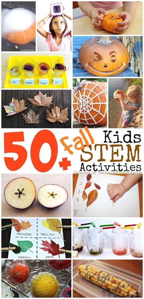 This collection of fall activities for toddlers will keep your one, two or three year old busy! 50+ Fall STEM Activities for Kids - The Soccer Mom Blog