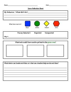 Today is #autismacceptanceday and this month we celebrate all the beautiful gifts, abilities, and talents individuals with autism have which better our. Zones of Regulation Reflection Worksheet by Mountain Birch ...