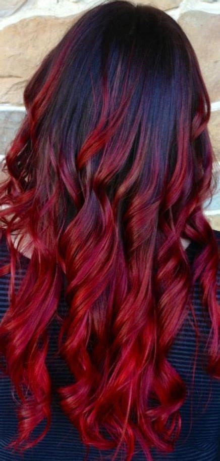 Ten Thrilling Ideas For Red Ombre Hair Wfbm