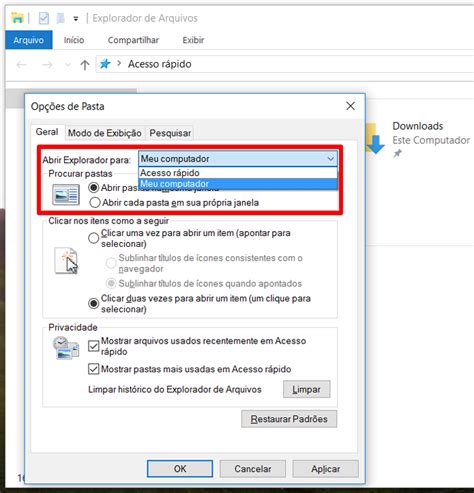 Como remover o acesso rápido aos arquivos visto por último no Windows