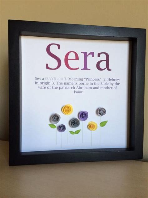 Name Meaningdefinition Art Personalized Paper Art In Shadow Box Frame
