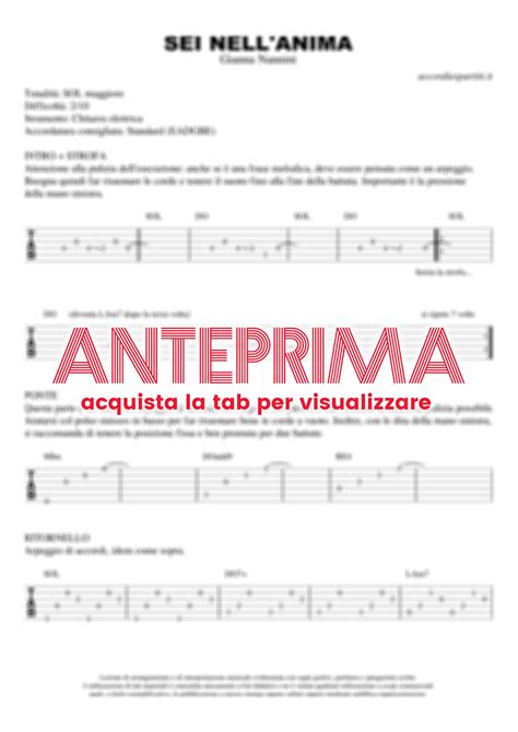 Accordi testi nannini gianna sei nell'anima. SEI NELL'ANIMA Tab Chitarra 100% Corretta