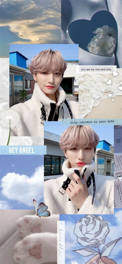 Park Seonghwa Ateez Blue White Winter Aesthetic Idol Wallaper Lockscreen Kpop