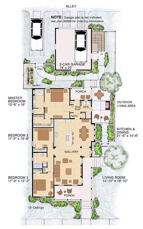 Bruinier & associates has quality, detailed narrow lot house plans and small or tiny homes floor plans, contact us here to view our home building plans. Unique Narrow Lot House Plans Narrow Lot Cottage House ...