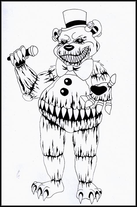 Coloring Pages Five Nights Of Freddy Fnaf Toy Foxy Coloring Page From