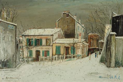 Maurice Utrillo 1883 1955 Lapin Agile Sous La Neige Montmartre