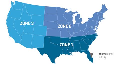 Usa Map Zones Infrico Usa