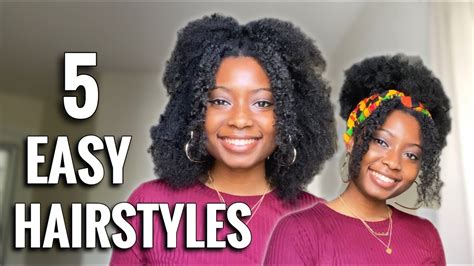 5 quick and easy hairstyles on an old wash n go type 4 natural hair youtube