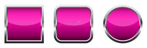 Set Of Pink Glossy Buttons Vector Illustration Stock Illustration