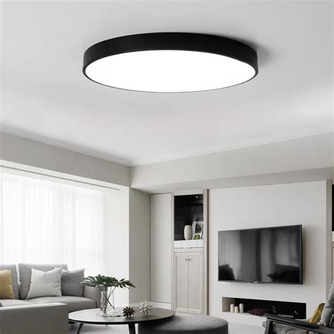 Ultra Thin 5cm Led Mordern Simple Ceiling Light Lamp Black White Round