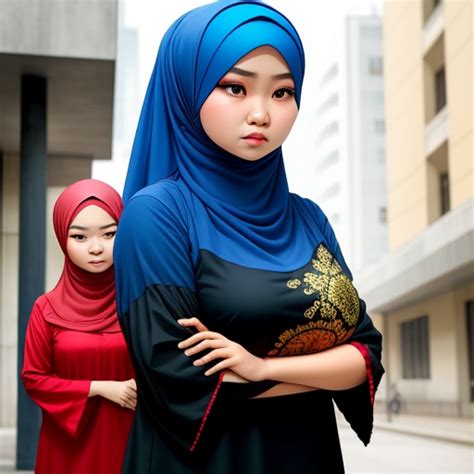 Ai Art Generator Aus Text Two Indonesian Hijab Women With Massive Tits Img