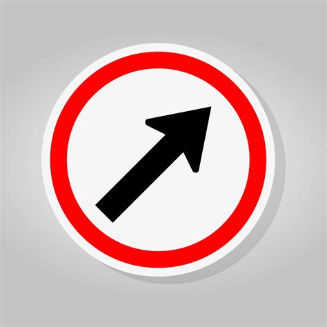 Go To The Right By The Arrow Traffic Road Sign 2426514 Vector Art At