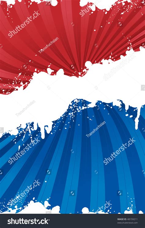 Red White Blue Patriotic Background Grunge Stock Vector