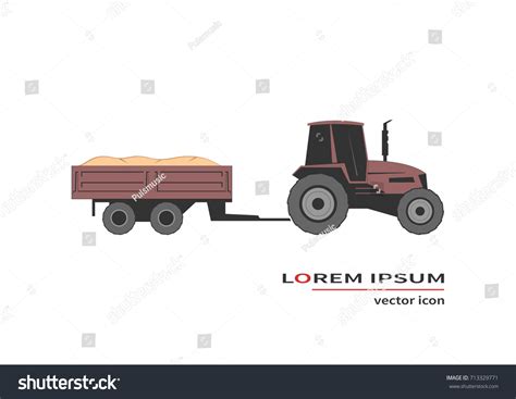 Tractor Trailer Vector Illustration Stock Vector Royalty Free
