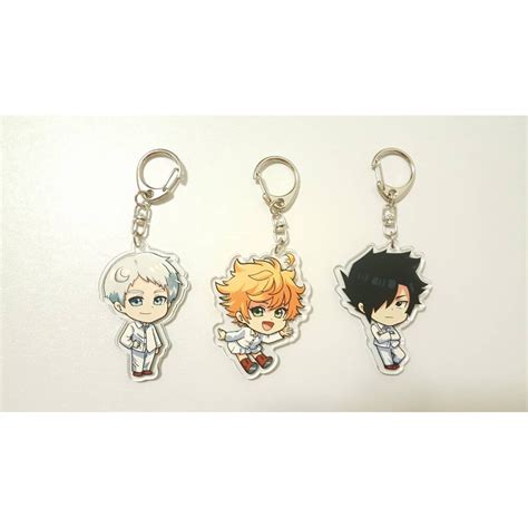 Promised Neverland Anime Acrylic Keychains Emma Ray And Norman