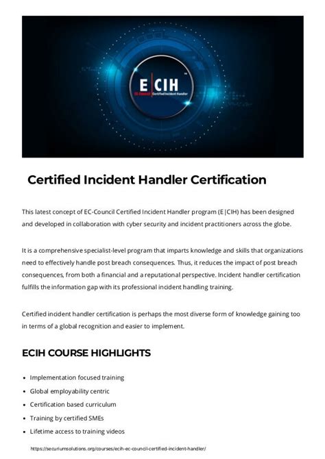 Certified Incident Handler Certification