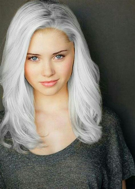 Image Result For Young Woman Natural White Hair Grey Hair Color Long