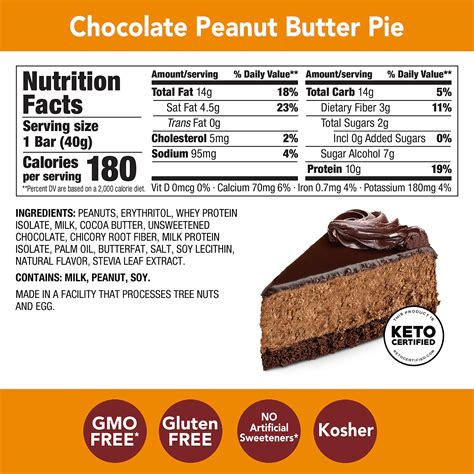 It's a delicious and healthy dessert made with greek making a peanut butter pie recipe is something i've been been mulling over for at least a year or so now. Think! Keto Protein Bars - Chocolate Peanut Butter Pie, 10g Protein, 4g net Carbs, 2g Sugar, No ...