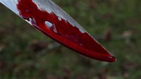 Bloody Knife With Blood Dripping Stock Footage Video 11795555