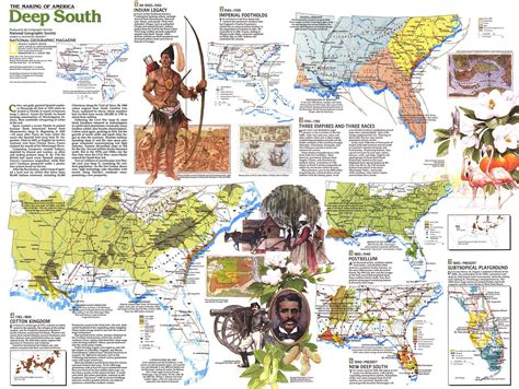 Deep South Us 1983 Wall Map Part B By National Geographic Mapsales
