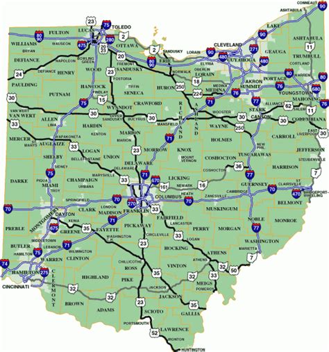 Printable Map Of Ohio Maps Of Ohio