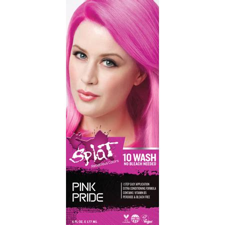 Temporary hair color and wash out hair color are one and the same. Splat 10 Wash Pink Pride Hair Color, No Bleach Temporary ...