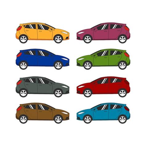 Premium Vector Set Of Colorful Modern Cars