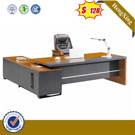 Wooden L Shape Manager Executive Desk Melamine Modern Office Furniture