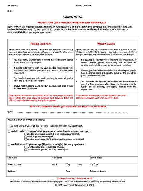 Download The Lead And Window Guard Notice Form Pdf Nyc