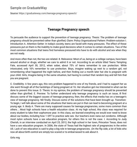 💄 Teenage Pregnancy Essay Body Essay Summary Of Teenage Pregnancy