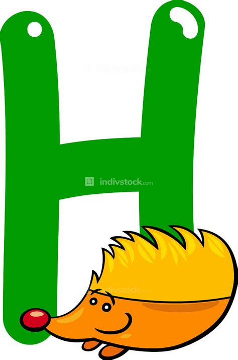 Cartoon Illustration Of H Letter For Hedgehog Indivstock
